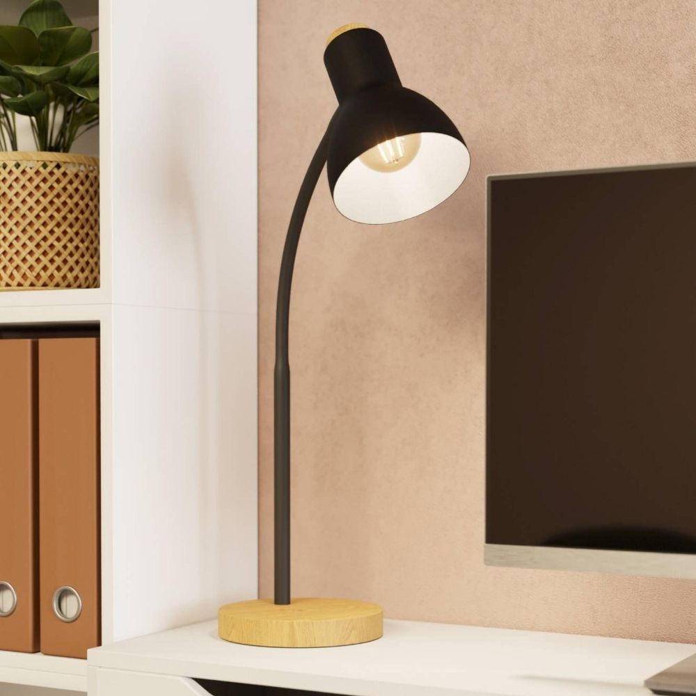 Eglo Leuchten EGLO Veradal, Schwarz, Holz, Kunststoff, Stahl, Holz, IP20, II, E27, 1 Glühbirne(n)