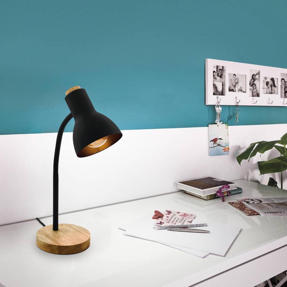 Eglo Leuchten EGLO Veradal, Schwarz, Holz, Kunststoff, Stahl, Holz, IP20, II, E27, 1 Glühbirne(n)