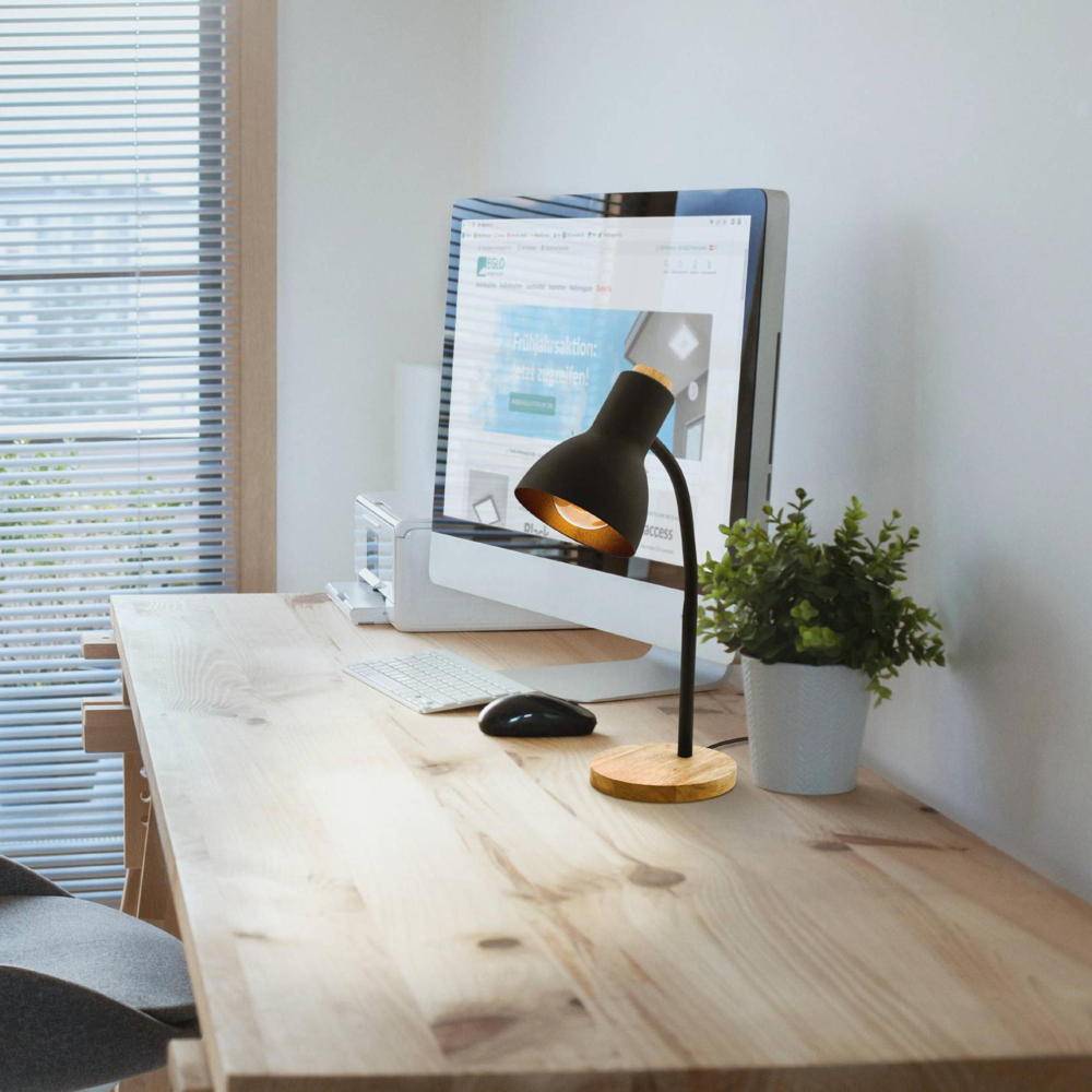 Eglo Leuchten EGLO Veradal, Schwarz, Holz, Kunststoff, Stahl, Holz, IP20, II, E27, 1 Glühbirne(n)