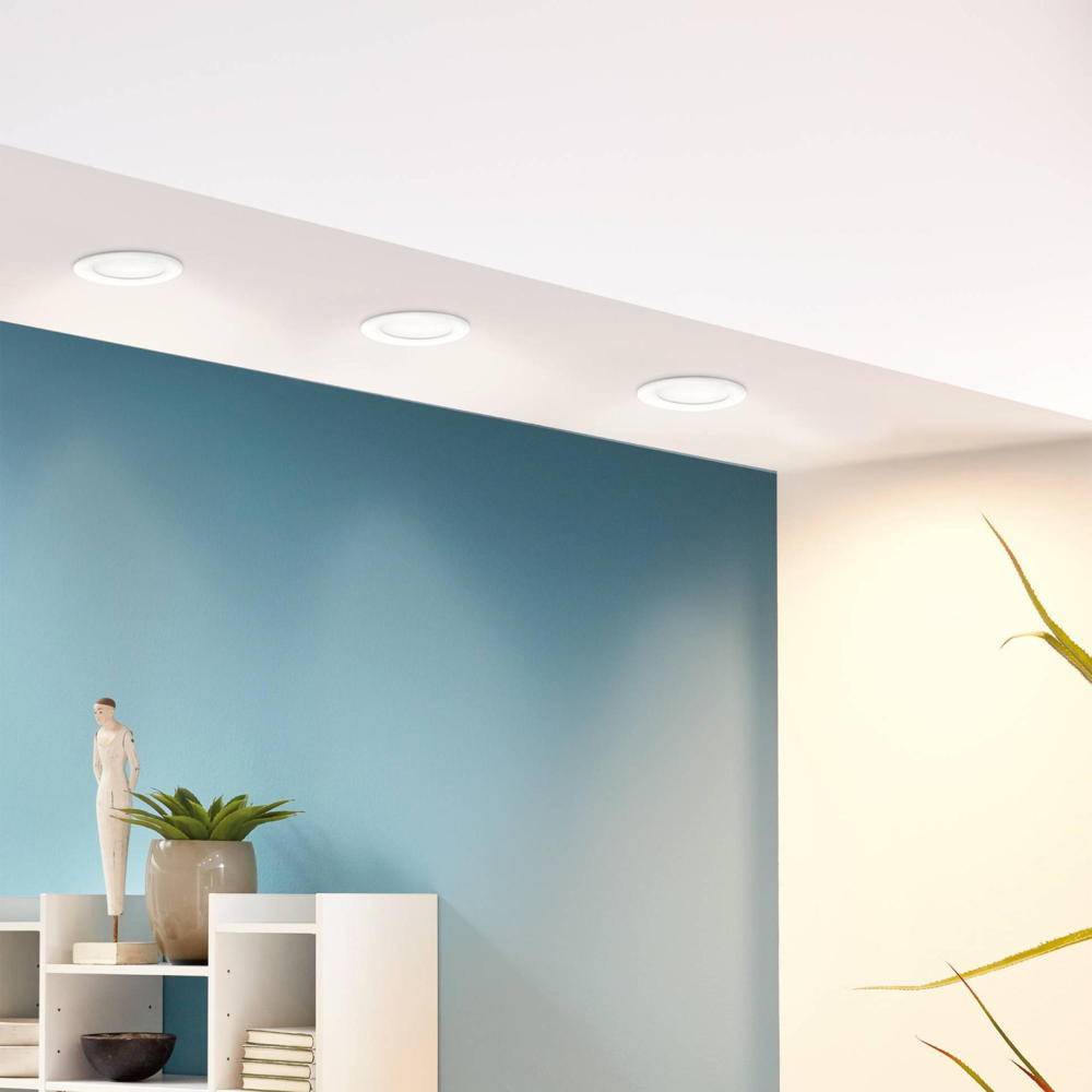 EGLO FUEVA 5 LED Einbauleuchte, weiss, rund 117 mm, 650 lm, 3000K, dimmbar, Warmweiß