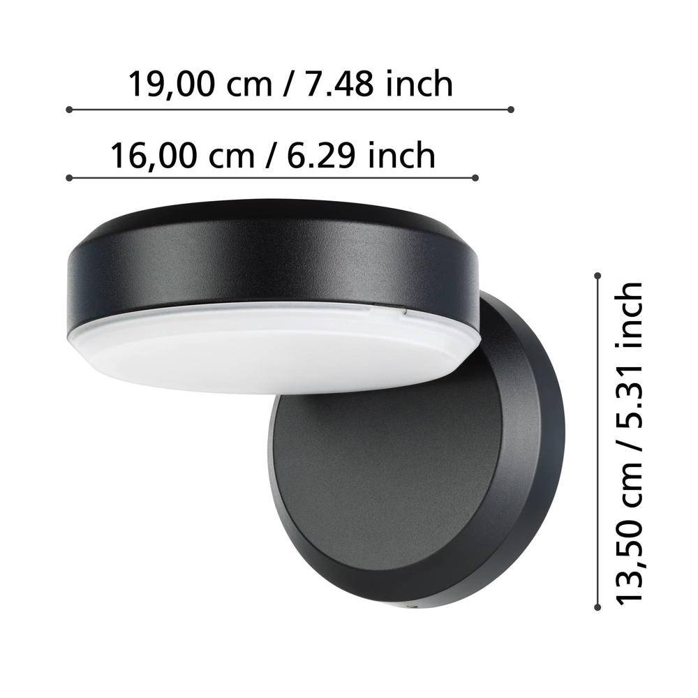 LED Wandleuchte Fornaci in Schwarz und Weiß 8,7W 850lm IP54