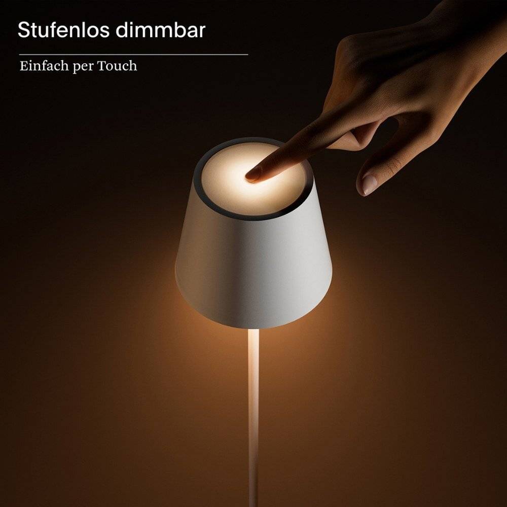 LED Akku Stehleuchte Nuindie aus Aluminiumdruckguss in Gold IP54