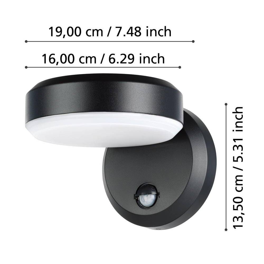 LED Wandleuchte Fornaci in Schwarz und Weiß 8,7W 850lm IP44 mit Bewegungsmelder