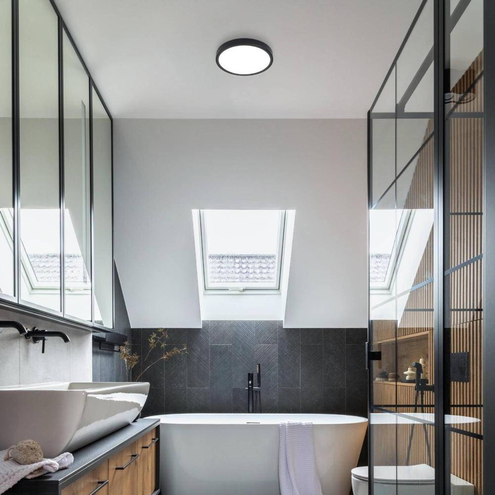 LED Deckenleuchte Fueva 5 in Schwarz 20,5W 2400lm 3000K 285mmIP44