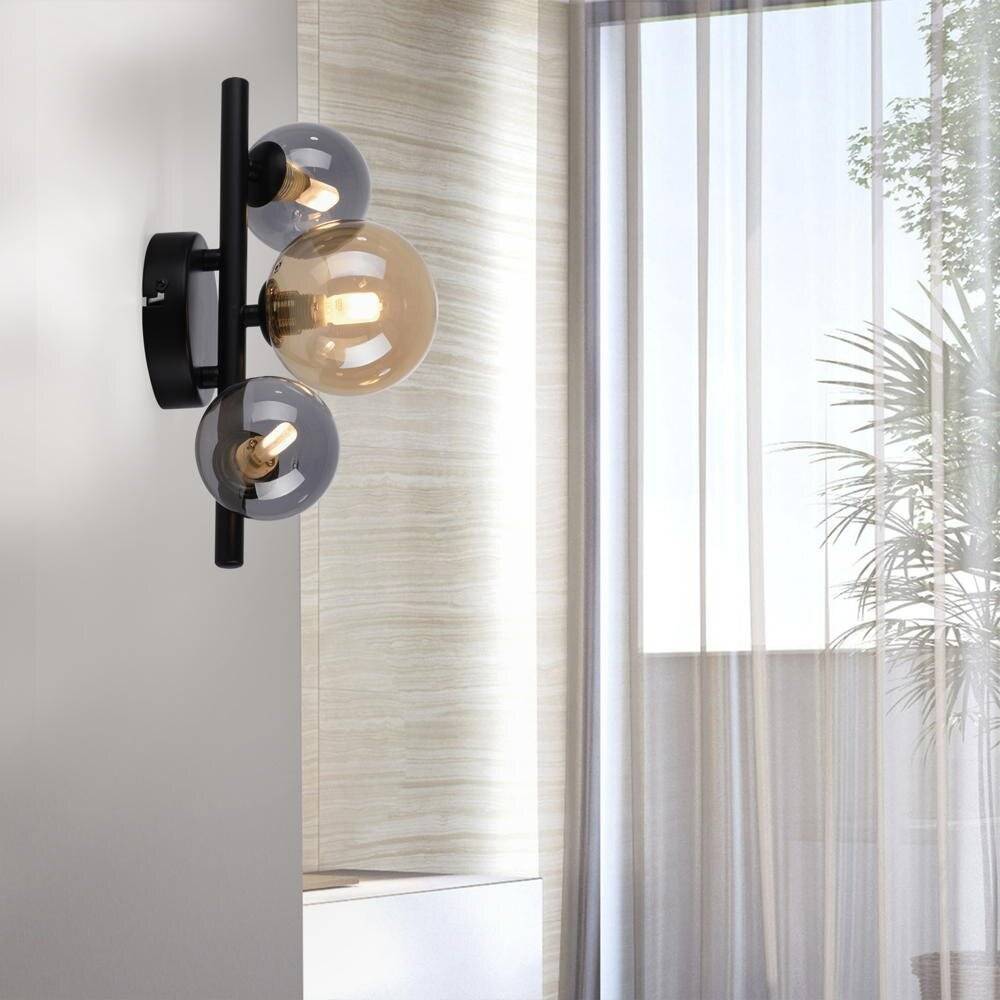 LED Wandleuchte Popsicle in Schwarz-transparent und Gold 3x 3W 900lm G9 3-flammig