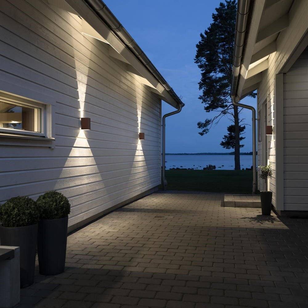 LED Wandleuchte Cremona in Rostfarbig 2x 3W 600lm IP54