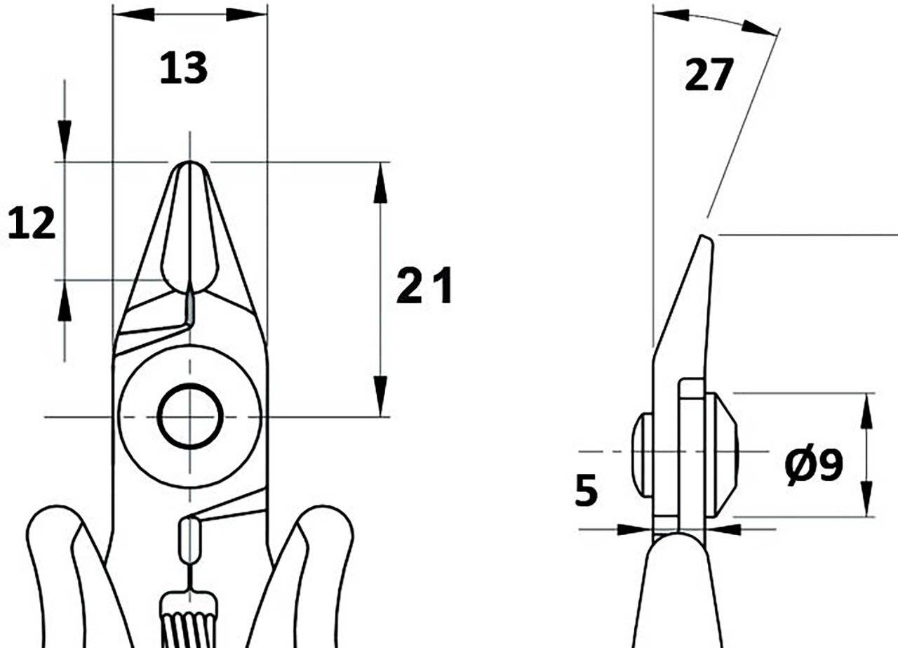 Kräftiger Kegelkopf-Schrägschneider