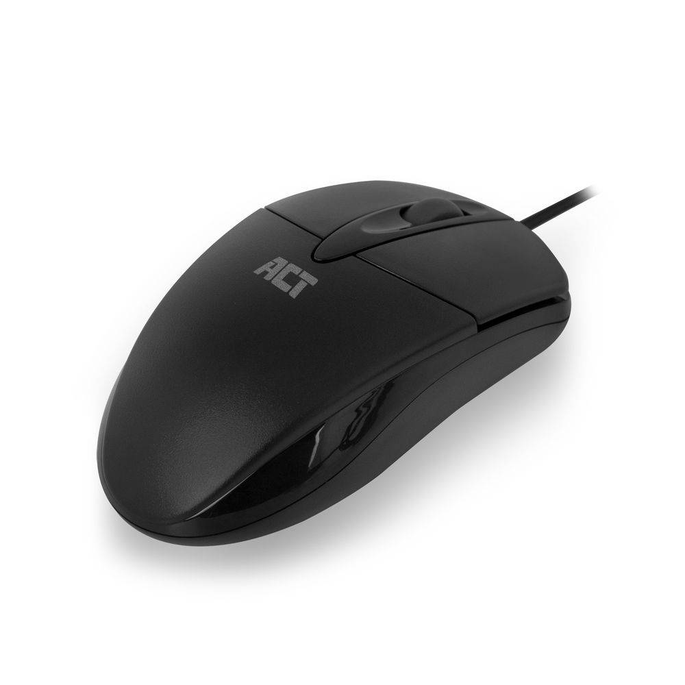 ACT AC5005 Optische Maus | Kabelgebunden | USB | 1000 dpi | Links- und Rechtshänder | Schwarz