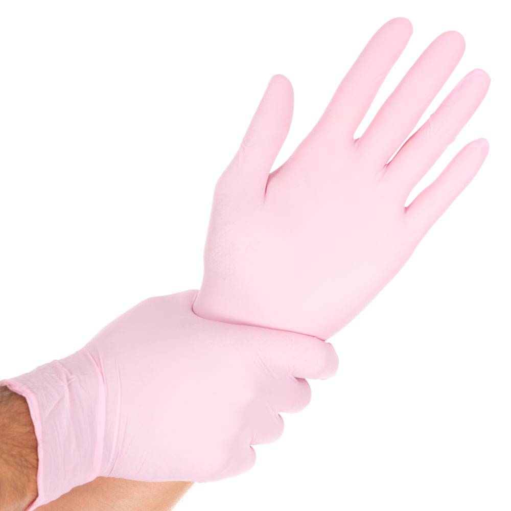Nitrilhandschuhe Safe Light, puderfrei, 8/M, rosa, L: 24cm