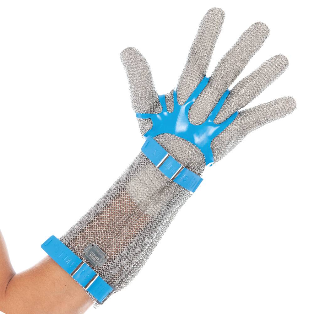 Stechschutzhandschuhe 15 cm Stulpe, 7/S, silber