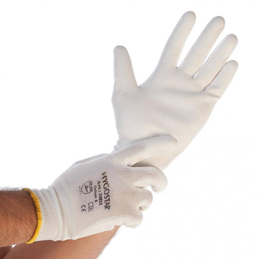 Feinstrickhandschuhe Ultra Flex Hand, PU-Beschichtung, 6/XS, weiß, L: 22cm