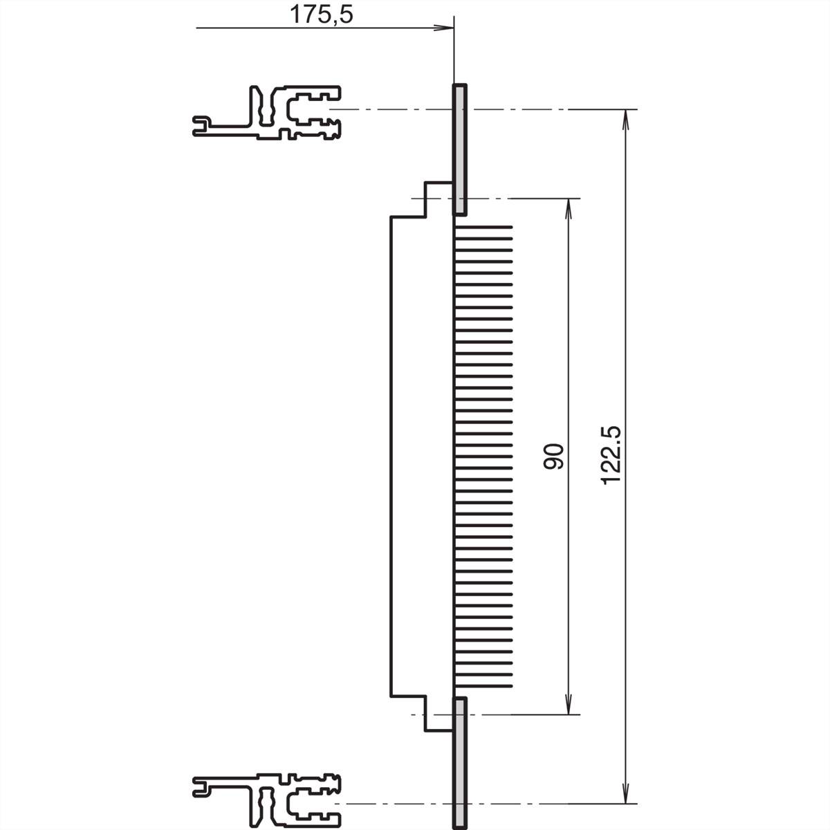 SCHROFF Lochschiene für Steckverbinder nach EN 60603-2 (DIN 41612) - LOCHSCH.84HP F DIN41612 4ST