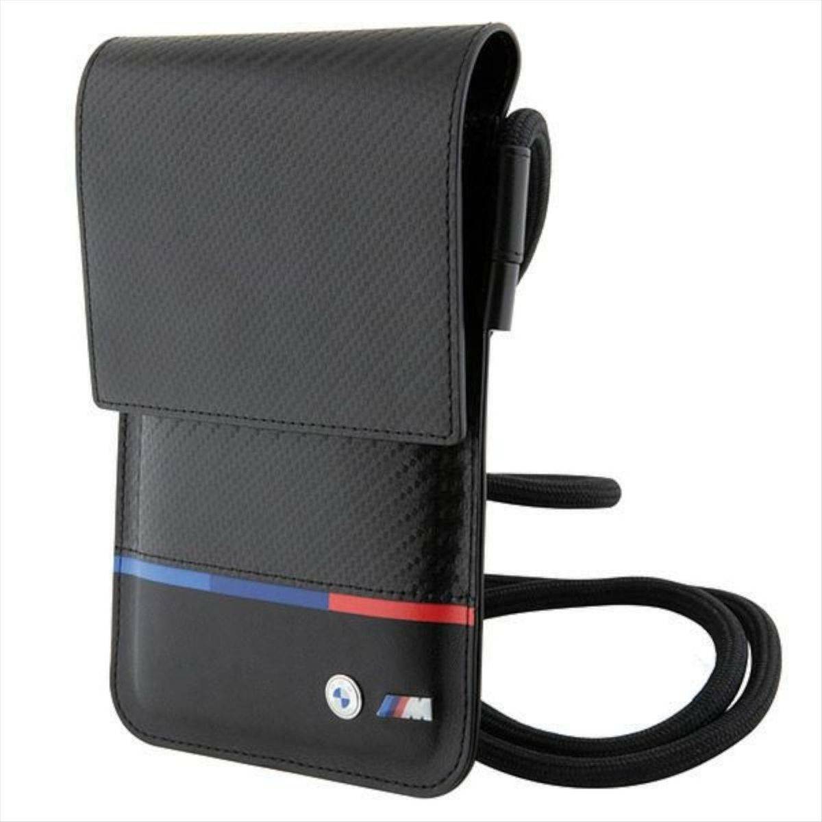 BMW Torebka Carbon Tricolor Line Umhängetasche Hülle Cover Schwarz