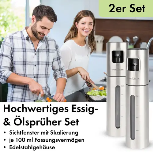 PROFI COOK Essig- & Ölsprüher PC-EOS 1270, Edelstahl PROFI COOK Essig- & Ölsprüher PC-EOS 1270, Edelstahl