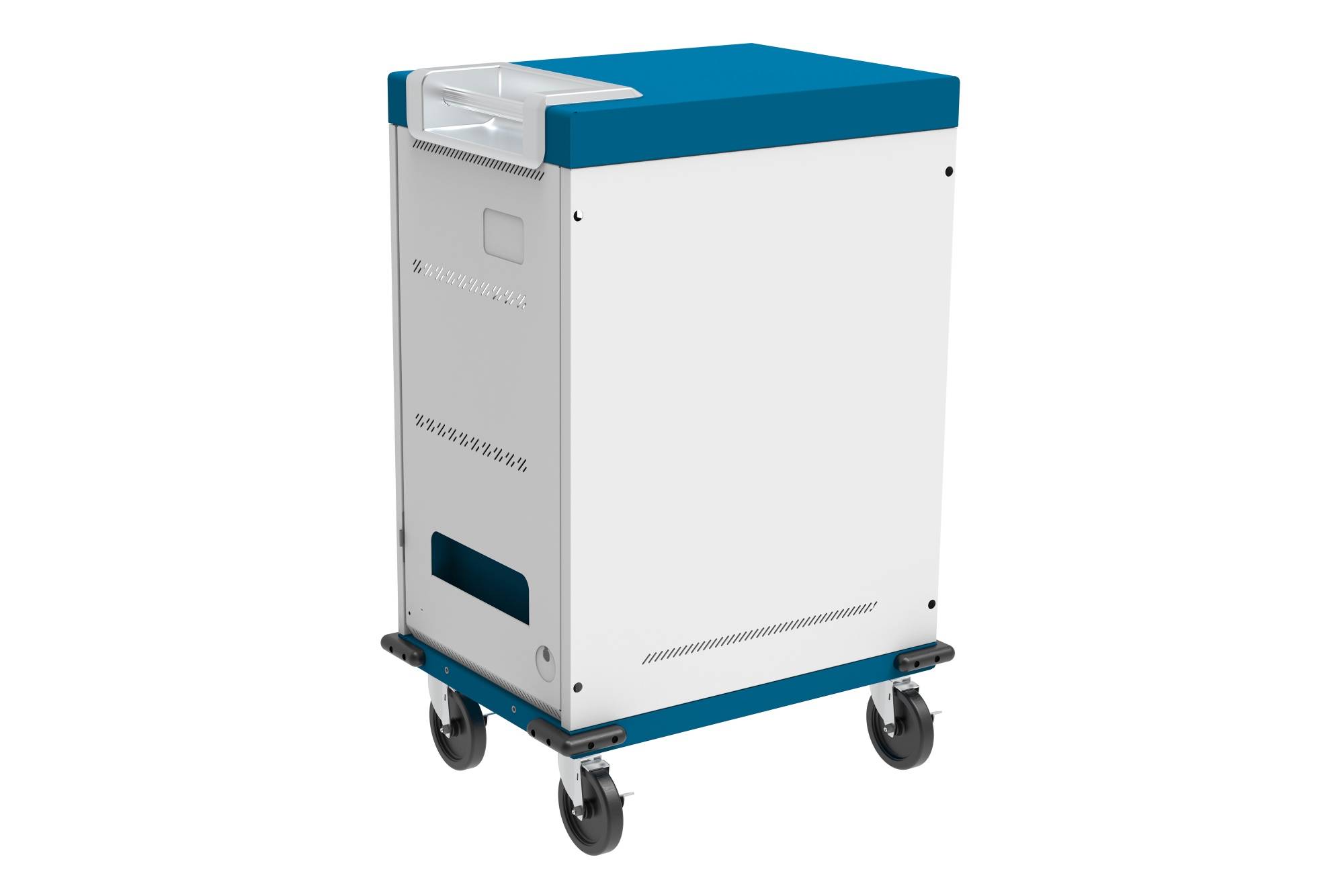 Good Connections® Ladewagen für 32 Geräte, USB-C™, 18W pro Port, PD 3.0, QC 3.0, weiß/blau