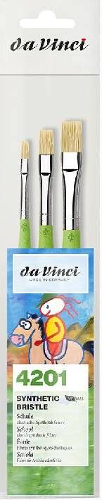Pinselset 3er Da Vinci 3 Borstenpinsel Synthetik Sorte 379 Größen 4-8-12