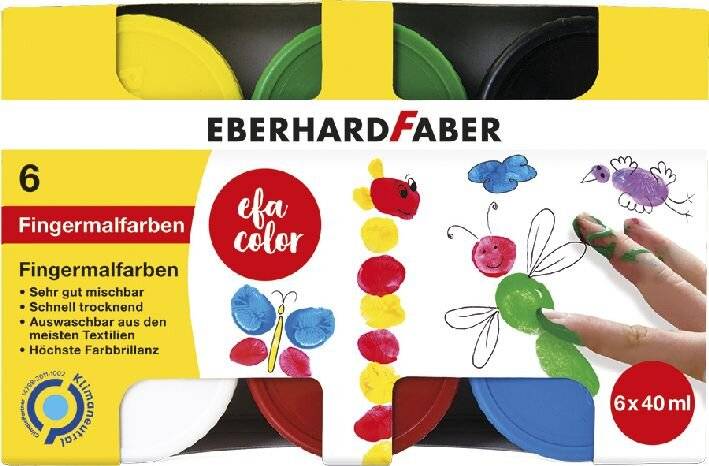 Eberhard Faber 578606, Schwarz, Blau, Grün, Rot, Weiß, Gelb, 40 ml