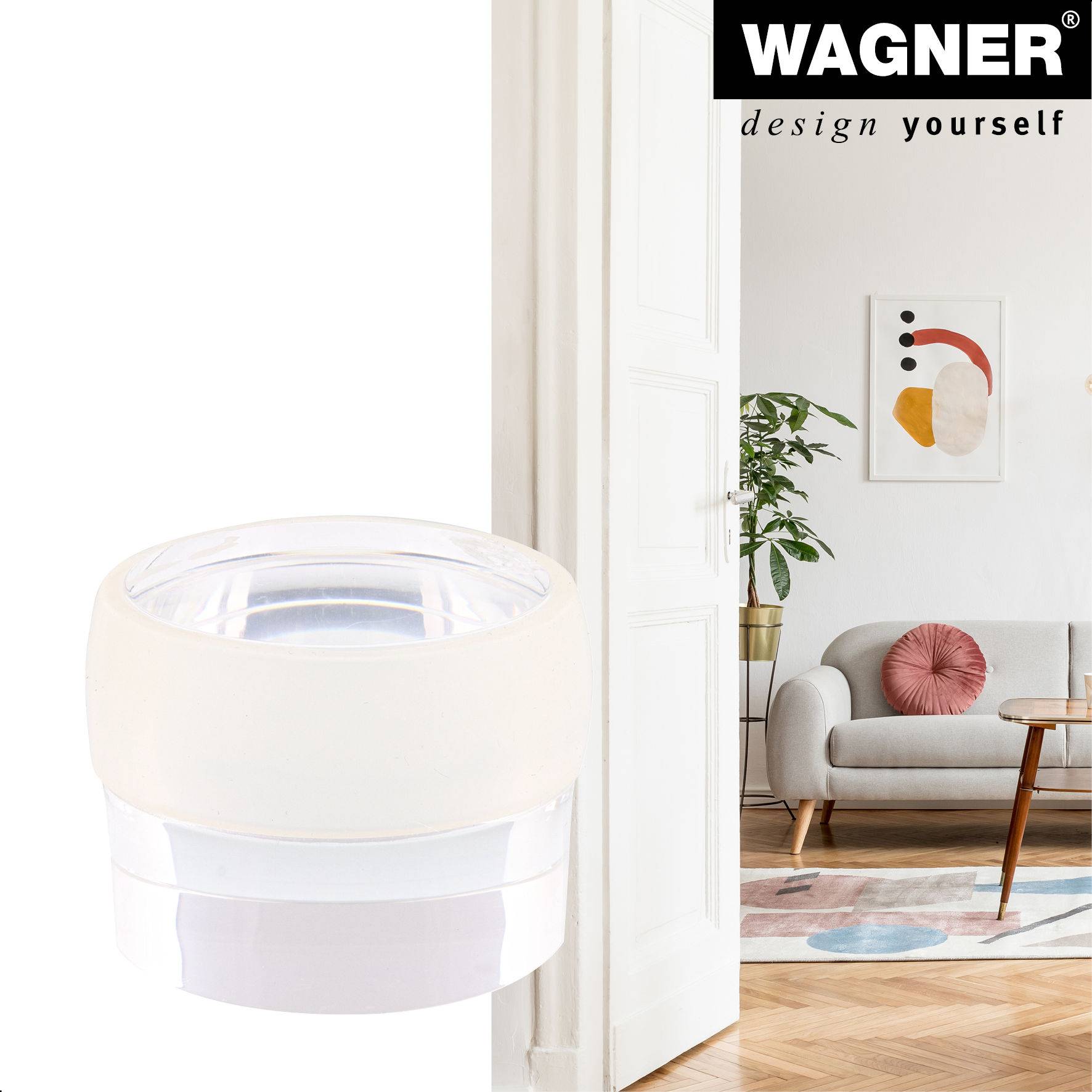 WAGNER Bodentürstopper CLEAR - Ø 40 x 30 mm, hochwertiger Kunststoff, transparent, selbstklebend, entfernbar - 15522211