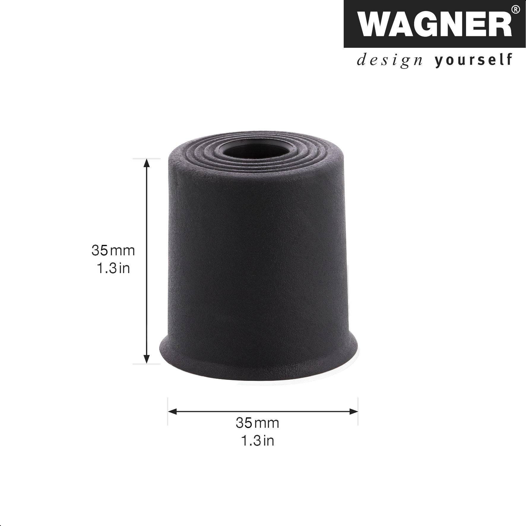 WAGNER Boden-/Wandtürstopper VULKANO MEDIUM - Ø 35 x 35 mm, Vollgummi, schwarz, zum Schrauben - 15524321