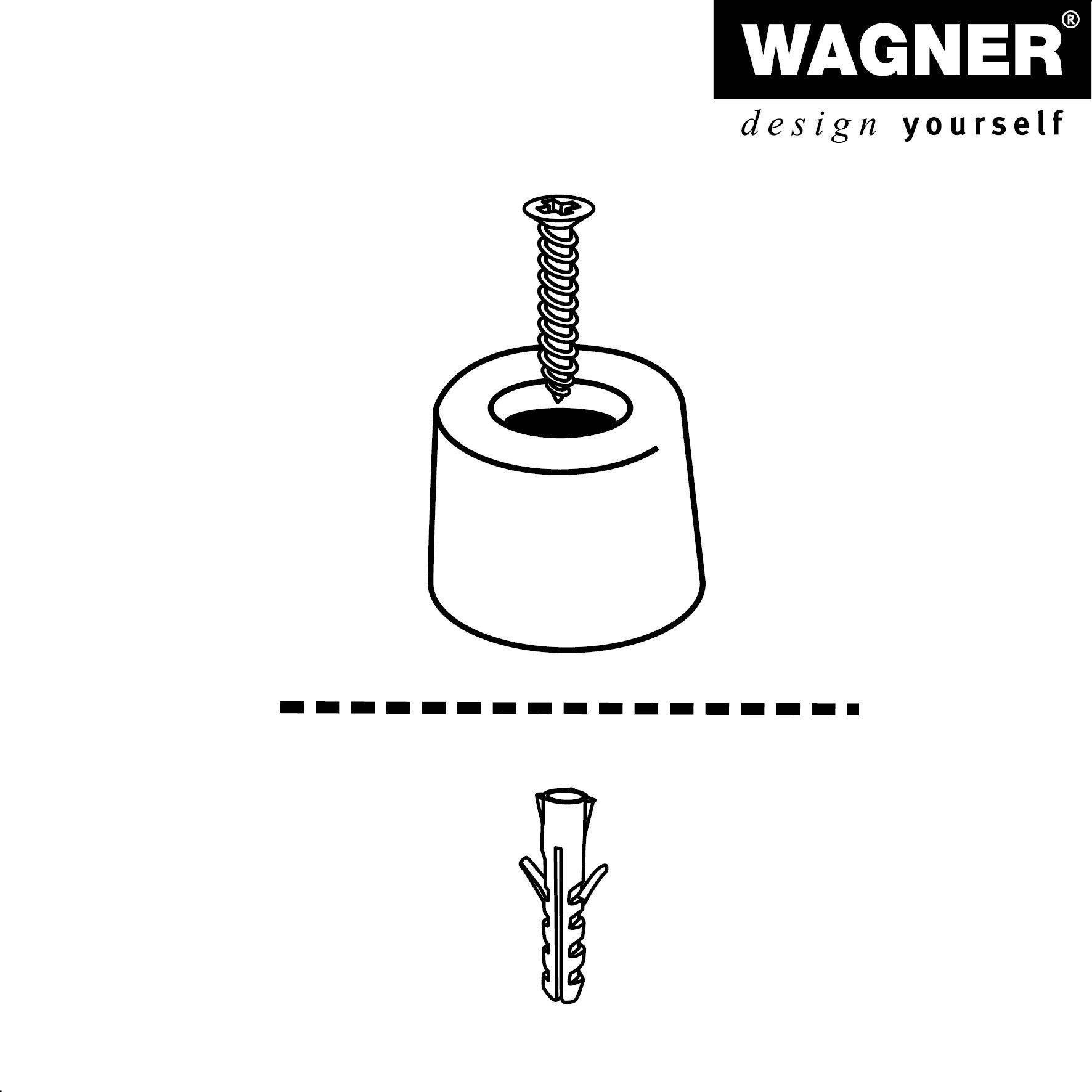 WAGNER Boden-/Wandtürstopper VULKANO MEDIUM - Ø 35 x 35 mm, Vollgummi, schwarz, zum Schrauben - 15524321