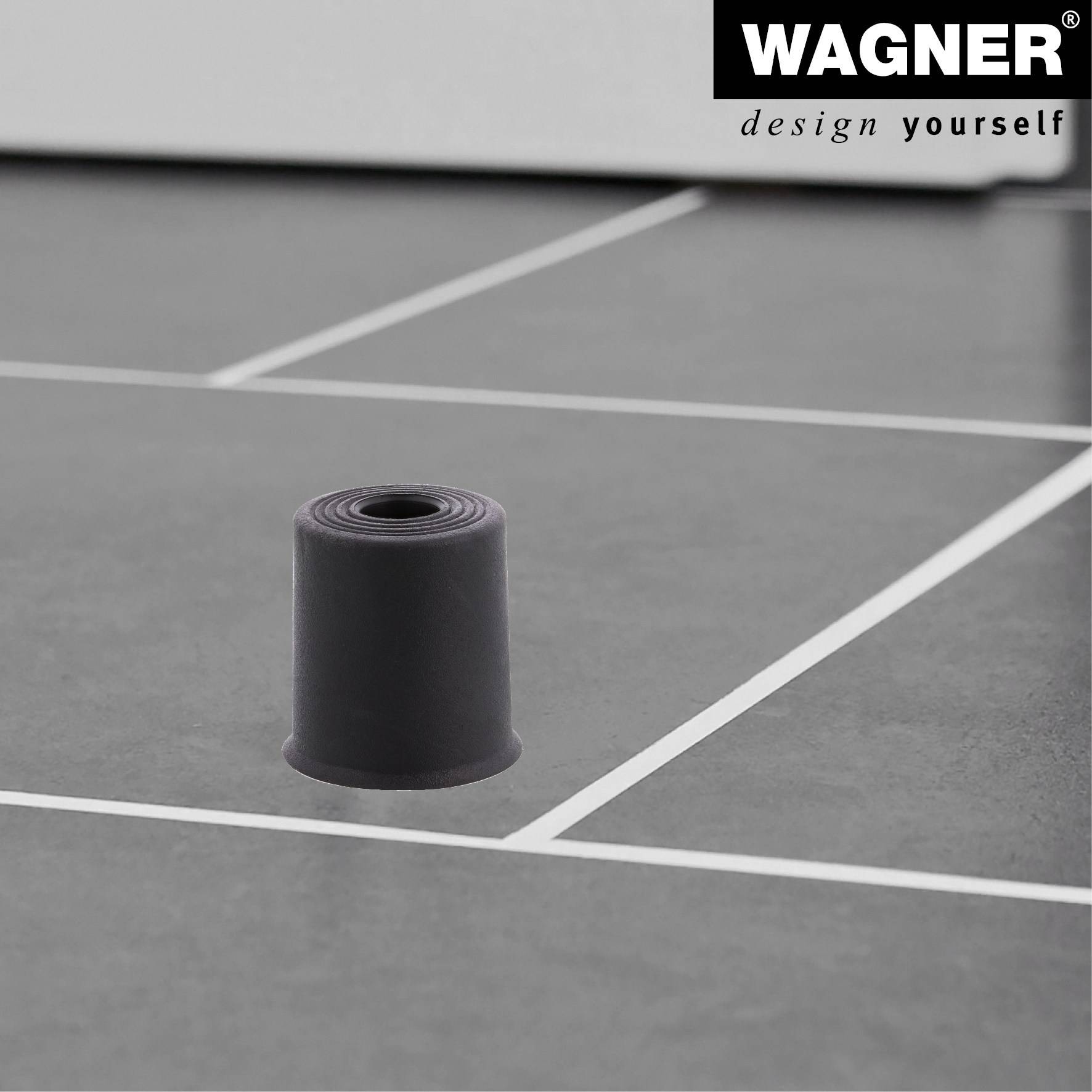 WAGNER Boden-/Wandtürstopper VULKANO MEDIUM - Ø 35 x 35 mm, Vollgummi, schwarz, zum Schrauben - 15524321