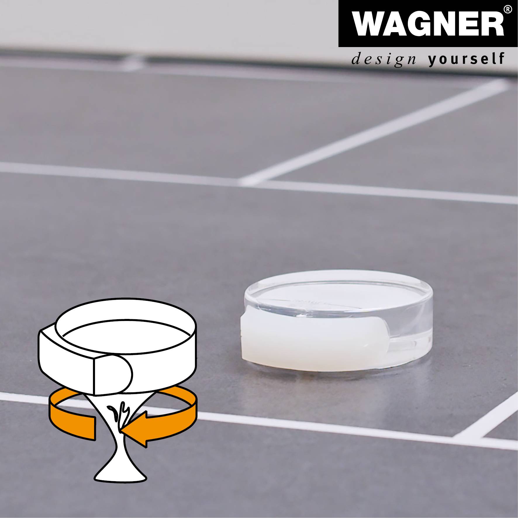 WAGNER Bodentürstopper CLEAR - Ø 50 x 55 x 17 mm, Kunststoff, transparent, selbstklebend, entfernbar - 15510511