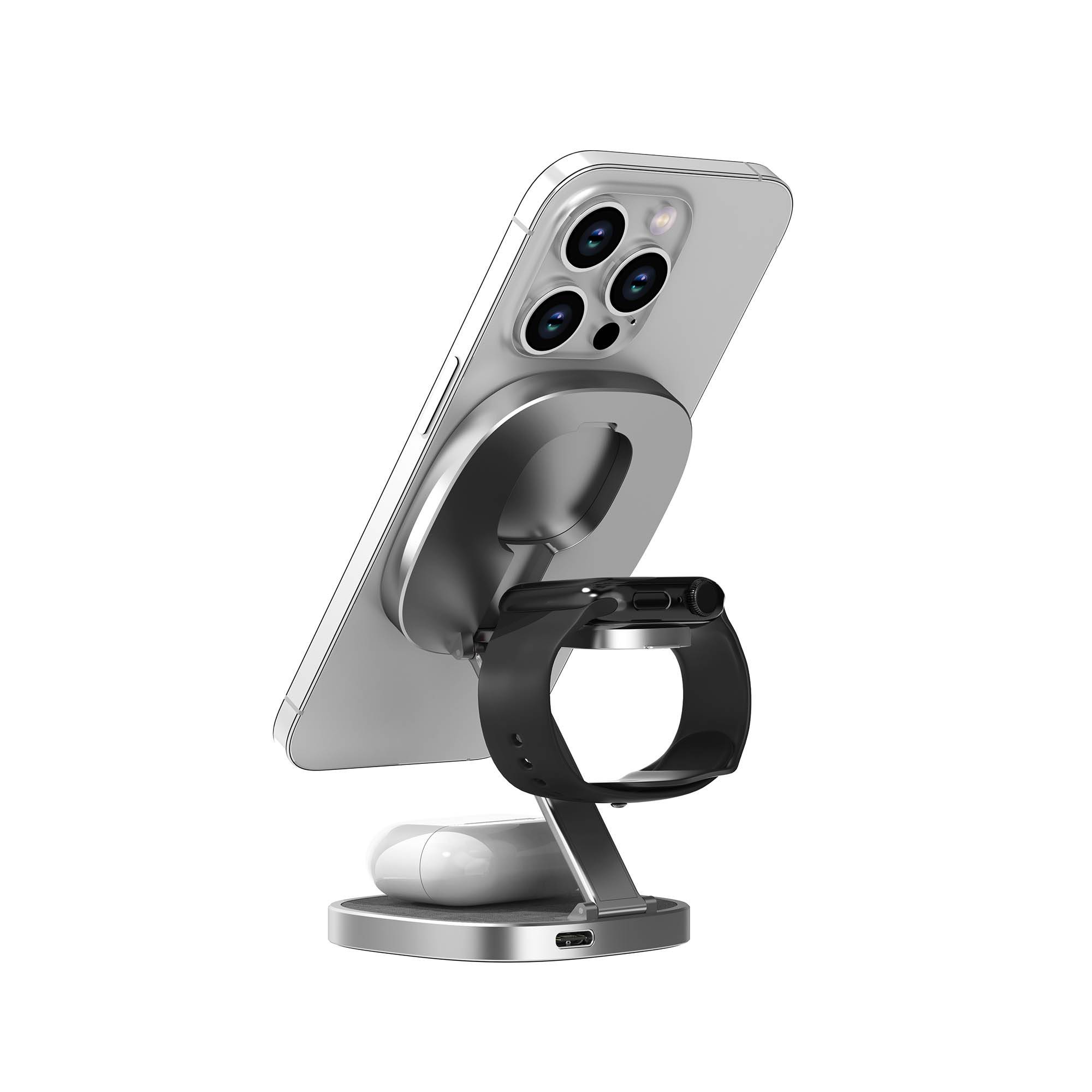 XLayer MagFix Pro 3-in-1 klappbare Ladestation grau