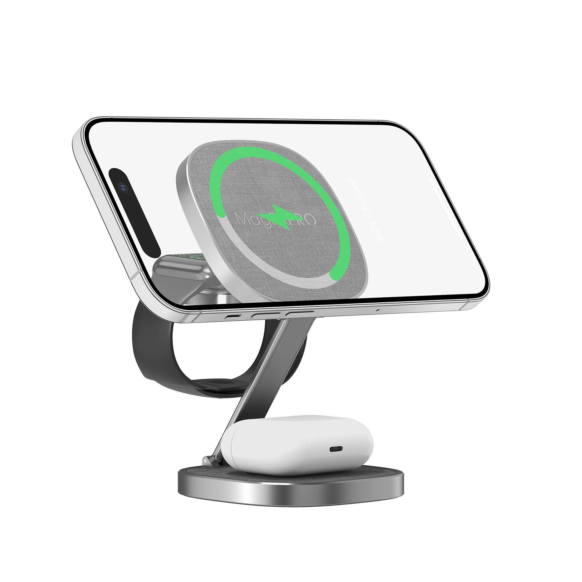 XLayer MagFix Pro 3-in-1 klappbare Ladestation grau