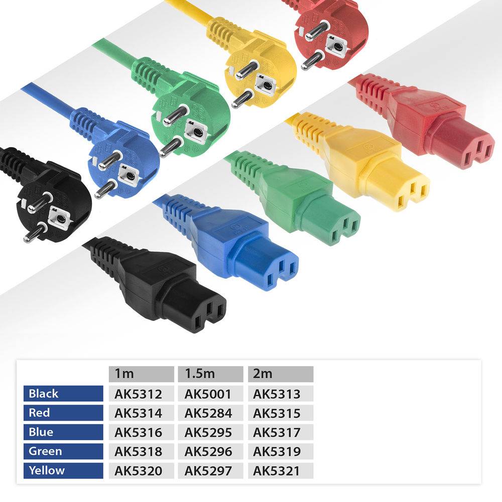 ACT AK5297 Stromkabel Gelb 1,5 m CEE7/7 C15-Koppler (AK5297)