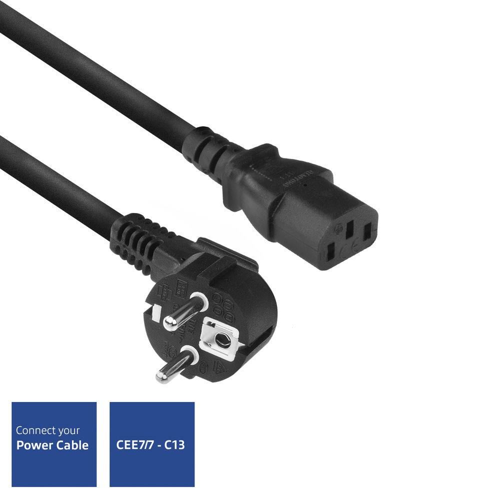 ACT AC3305 Stromkabel Schwarz 2 m Netzstecker Typ F C13-Koppler (AC3305)