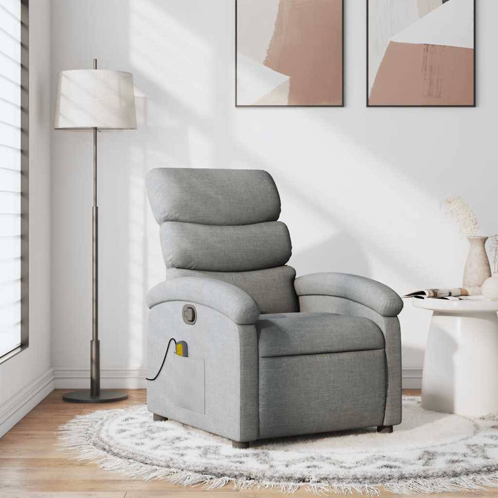vidaXL Massagesessel Hellgrau Stoff