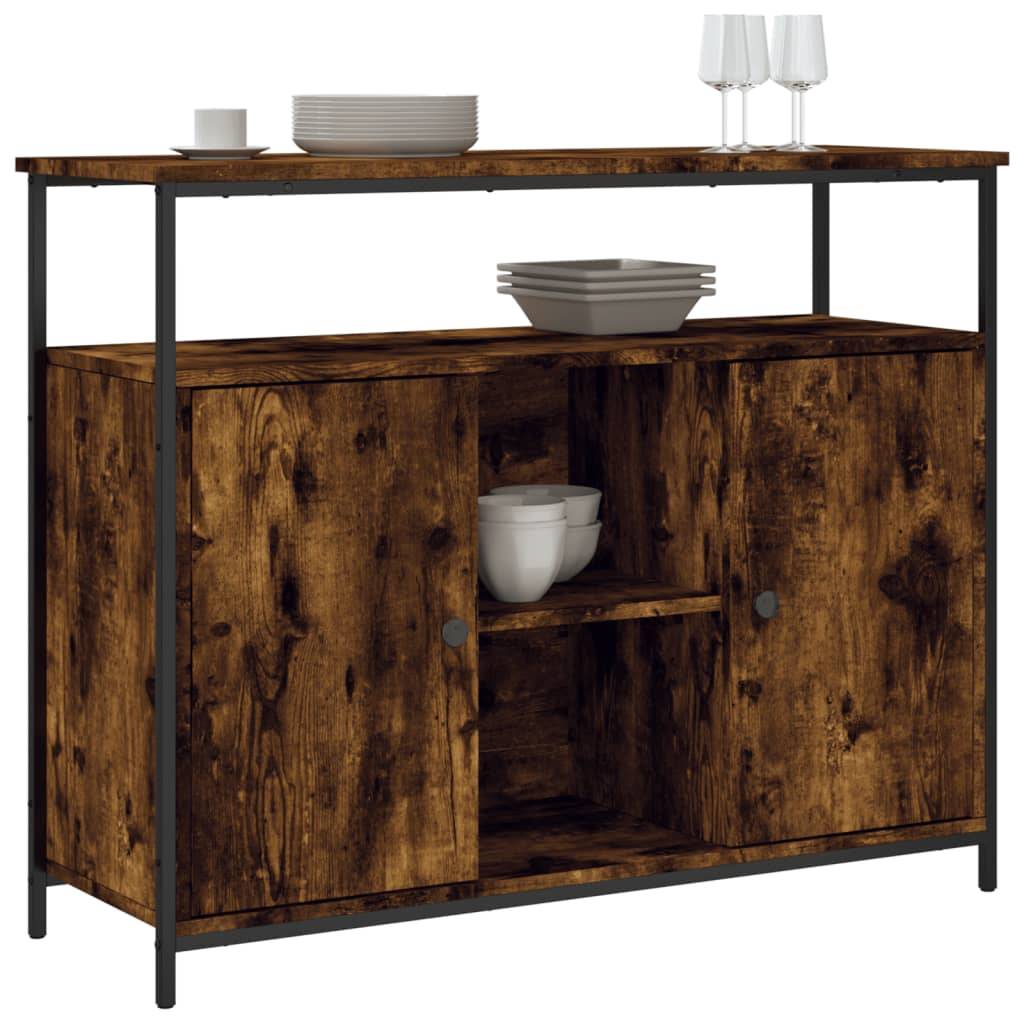 vidaXL Sideboard Räuchereiche 100x35x80 cm Holzwerkstoff