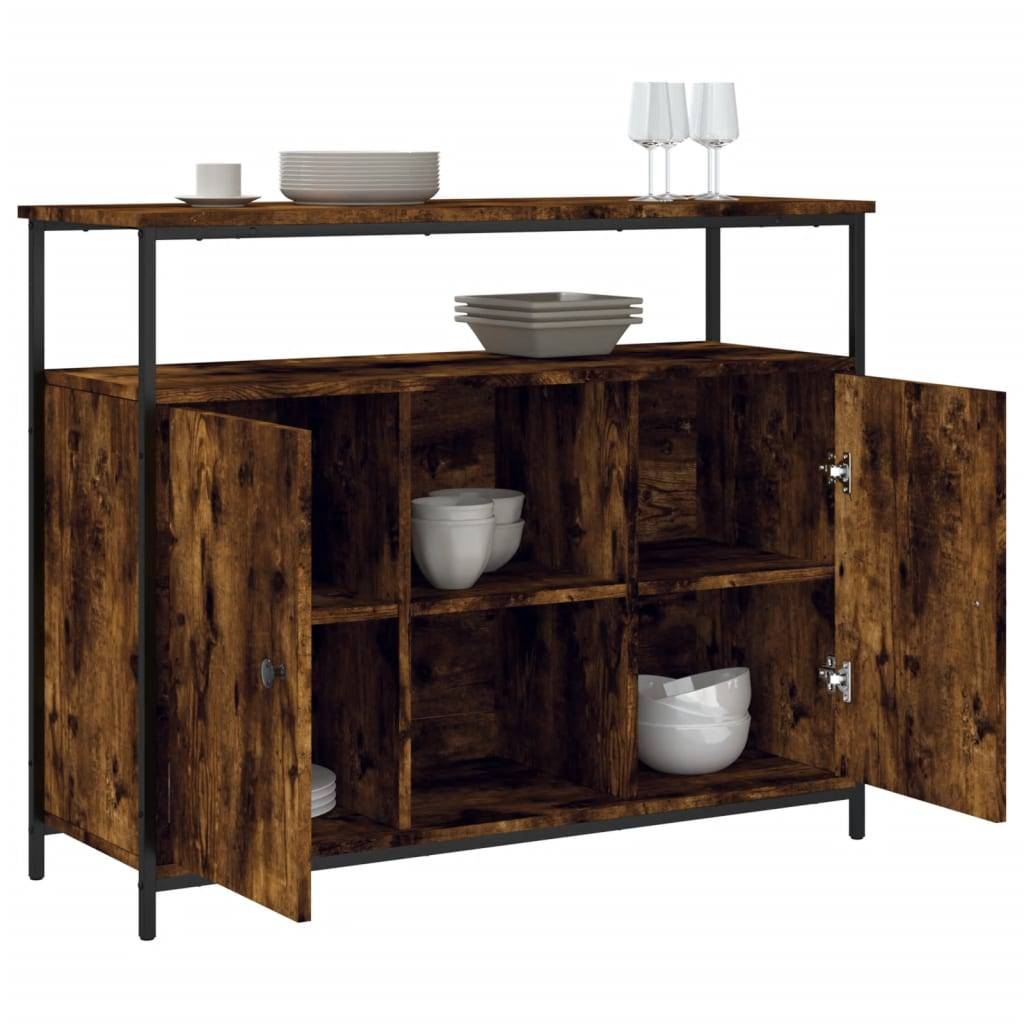 vidaXL Sideboard Räuchereiche 100x35x80 cm Holzwerkstoff