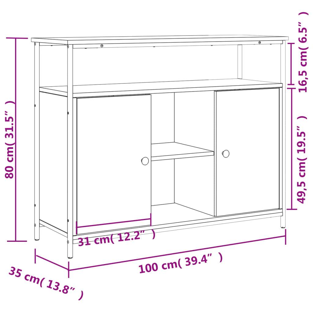 vidaXL Sideboard Räuchereiche 100x35x80 cm Holzwerkstoff