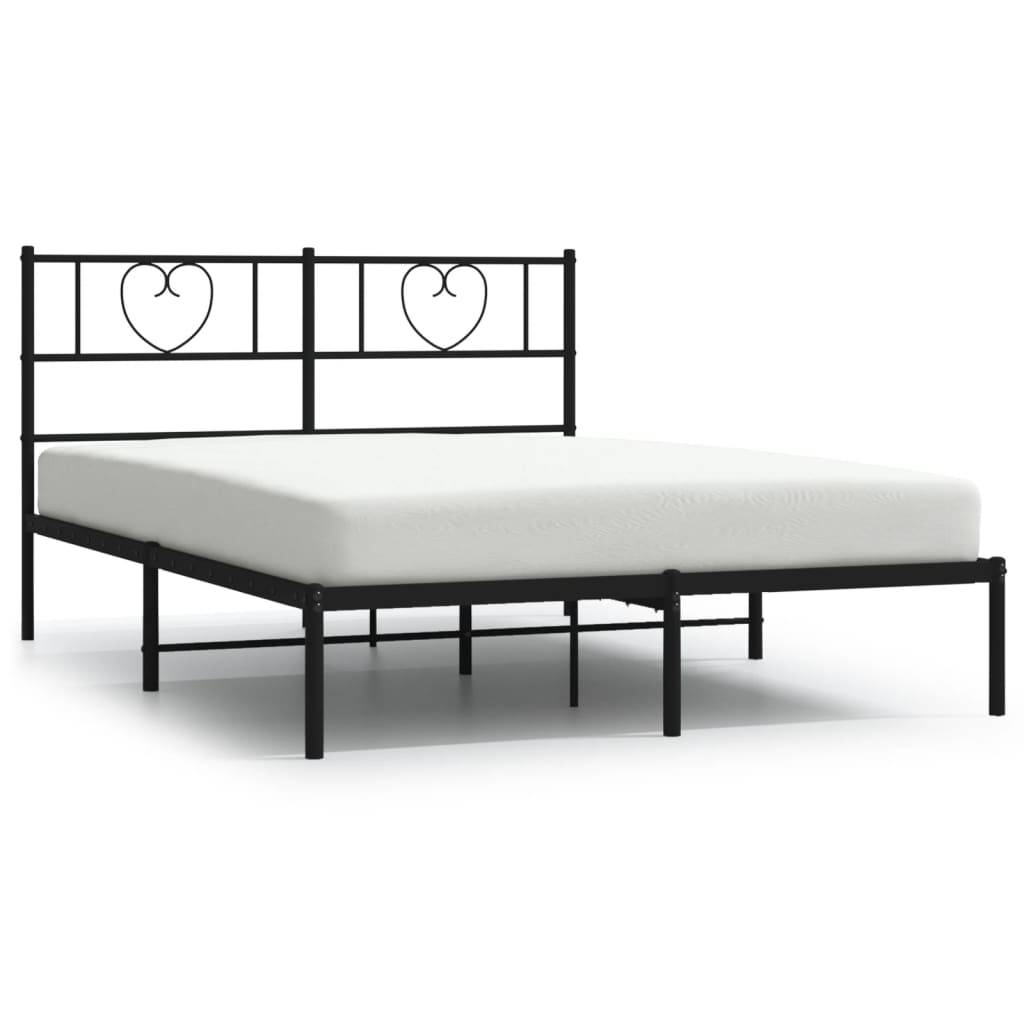 vidaXL Bettgestell mit Kopfteil Metall Schwarz 120x200 cm