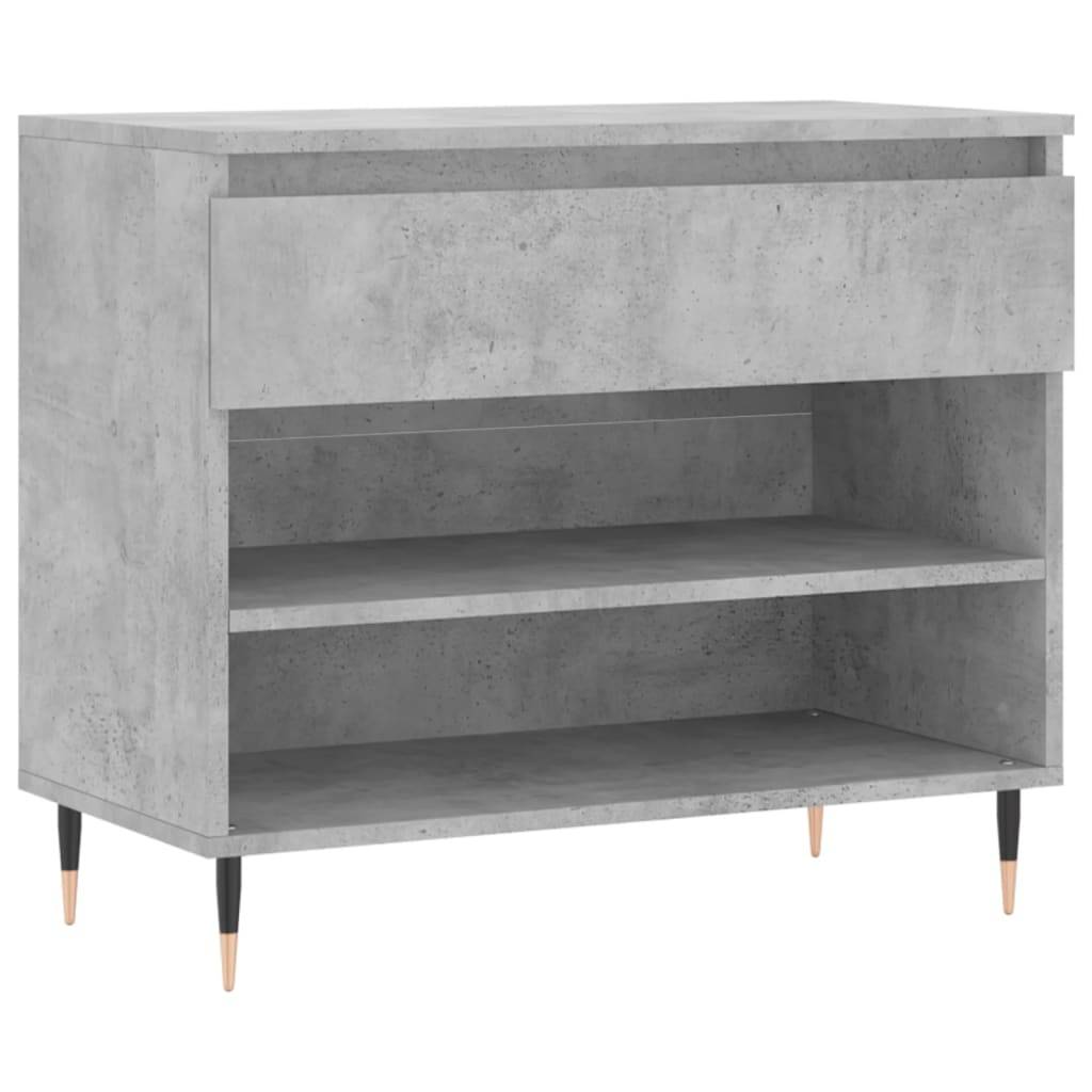 vidaXL Schuhregal Betongrau 70x36x60 cm Holzwerkstoff