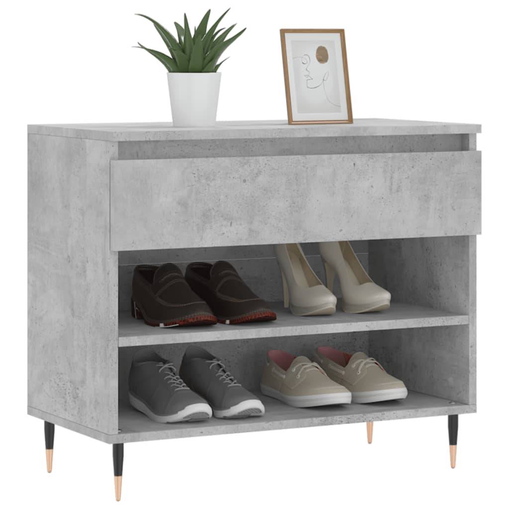 vidaXL Schuhregal Betongrau 70x36x60 cm Holzwerkstoff