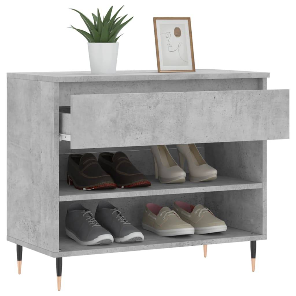 vidaXL Schuhregal Betongrau 70x36x60 cm Holzwerkstoff