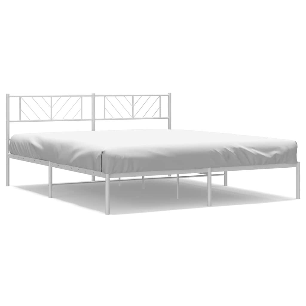 vidaXL Bettgestell mit Kopfteil Metall Weiß 183x213 cm