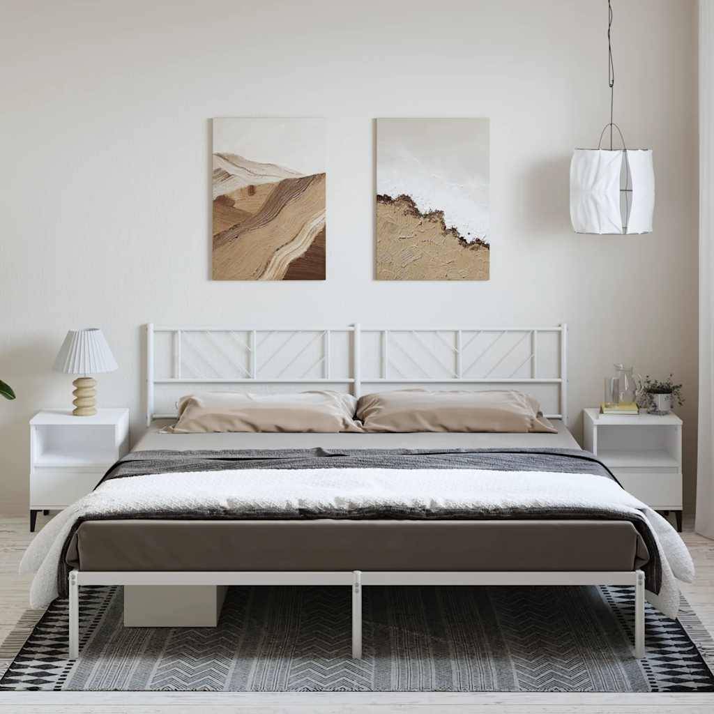 vidaXL Bettgestell mit Kopfteil Metall Weiß 183x213 cm