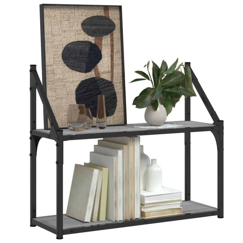vidaXL Wandregal 2 Fächer Grau Sonoma 60x21x51 cm Holzwerkstoff