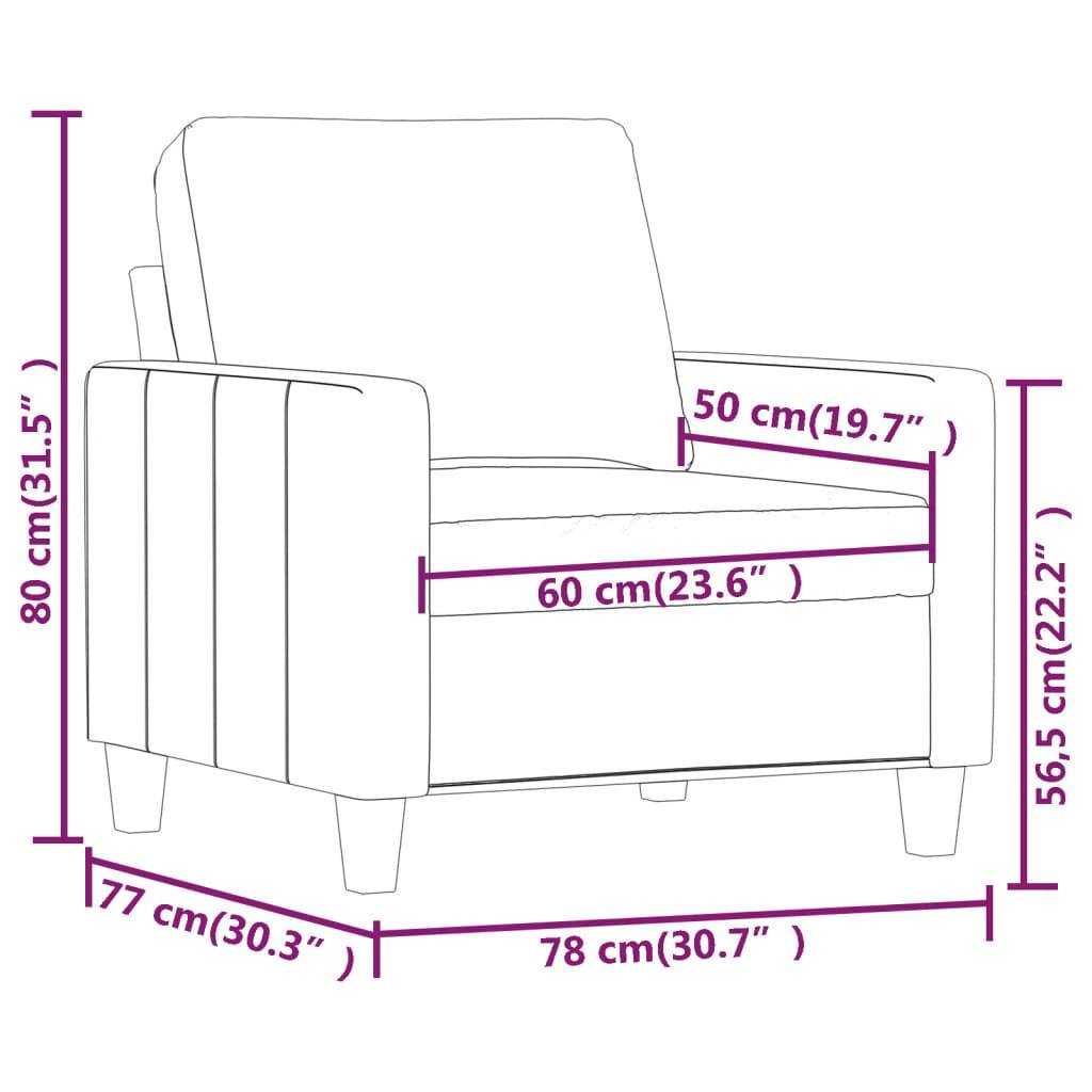 vidaXL Sessel Grau 60 cm Kunstleder
