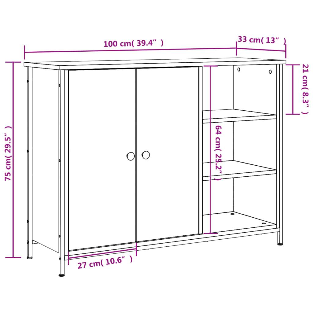 vidaXL Sideboard Sonoma-Eiche 100x33x75 cm Holzwerkstoff