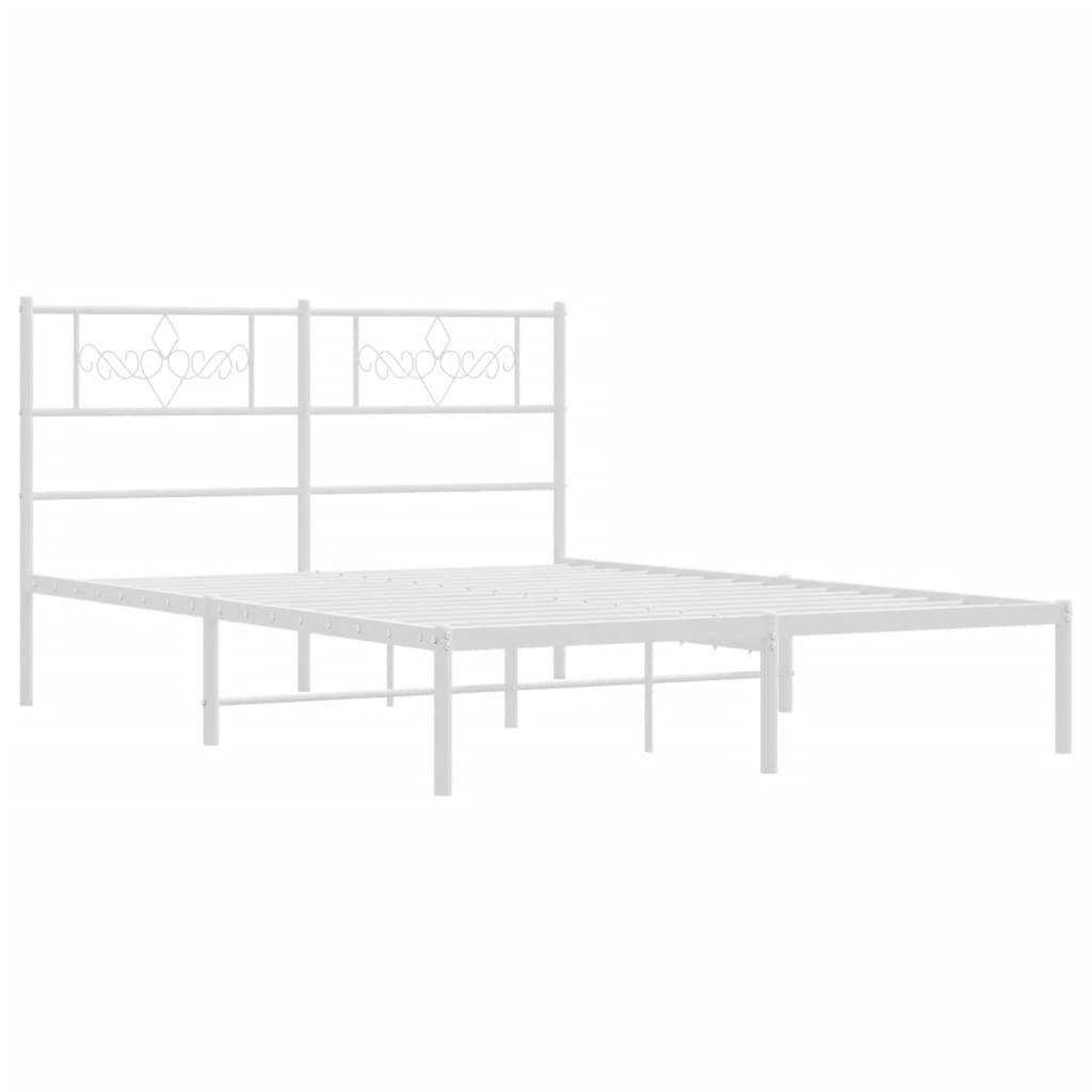 vidaXL Bettgestell mit Kopfteil Metall Weiß 120x200 cm