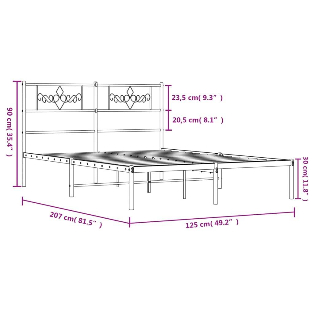 vidaXL Bettgestell mit Kopfteil Metall Weiß 120x200 cm