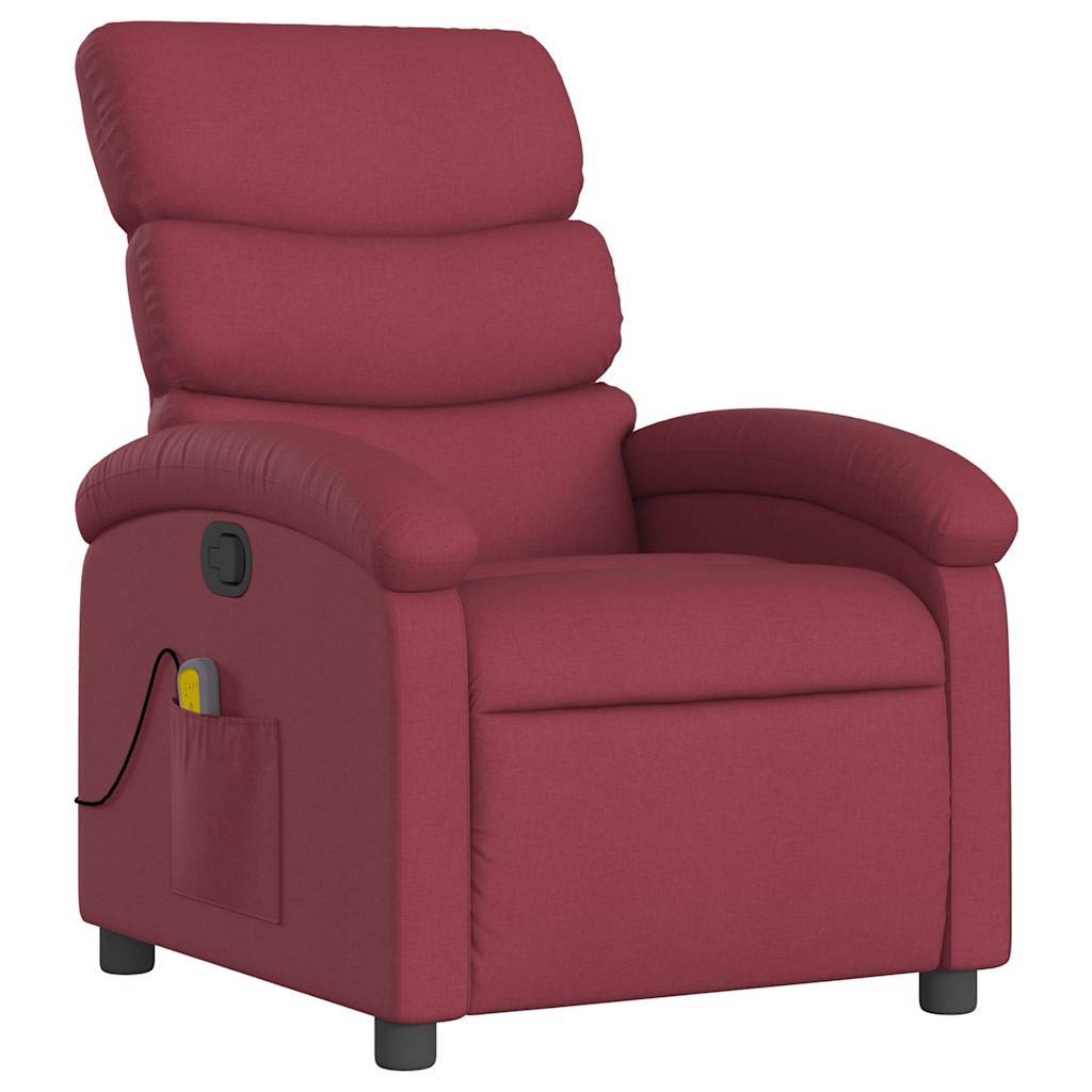 vidaXL Massagesessel Weinrot Stoff