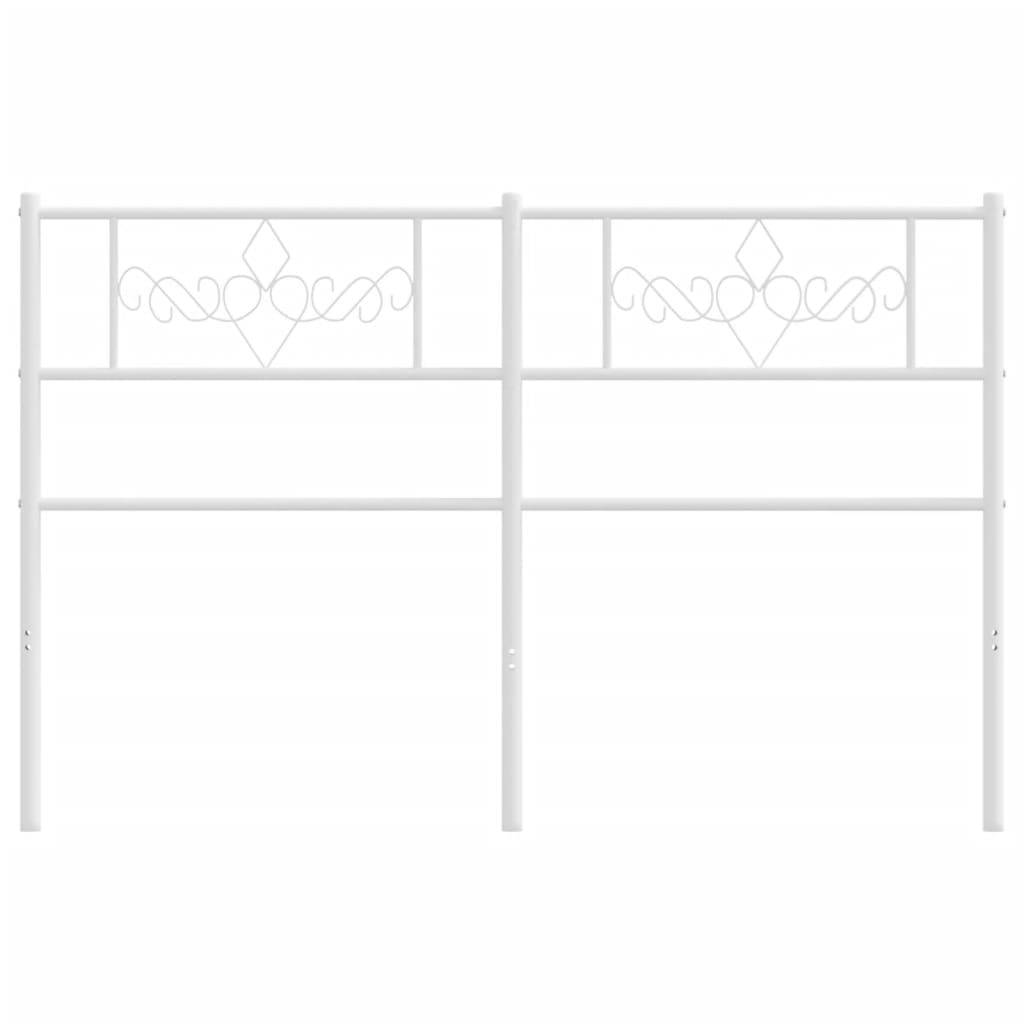 vidaXL Kopfteil Metall Weiß 160 cm