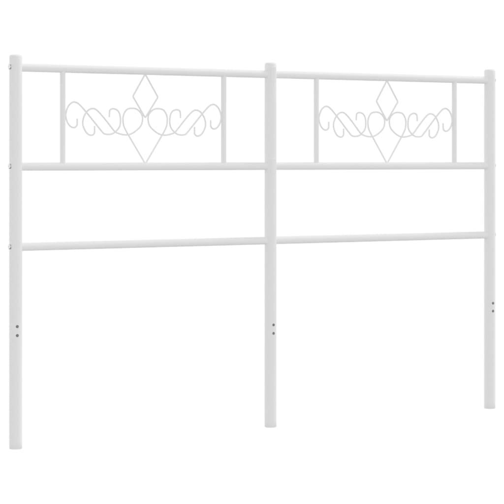 vidaXL Kopfteil Metall Weiß 160 cm