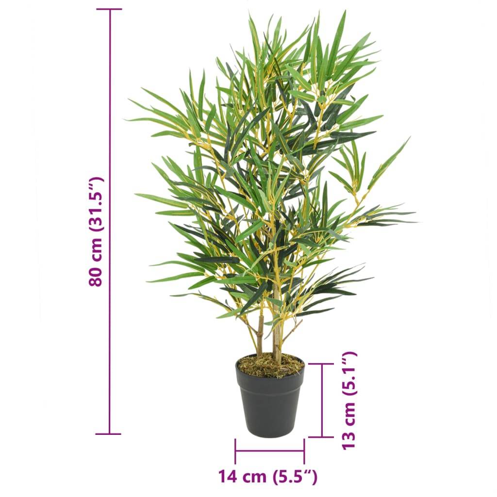 vidaXL Bambusbaum Künstlich 368 Blätter 80 cm Grün