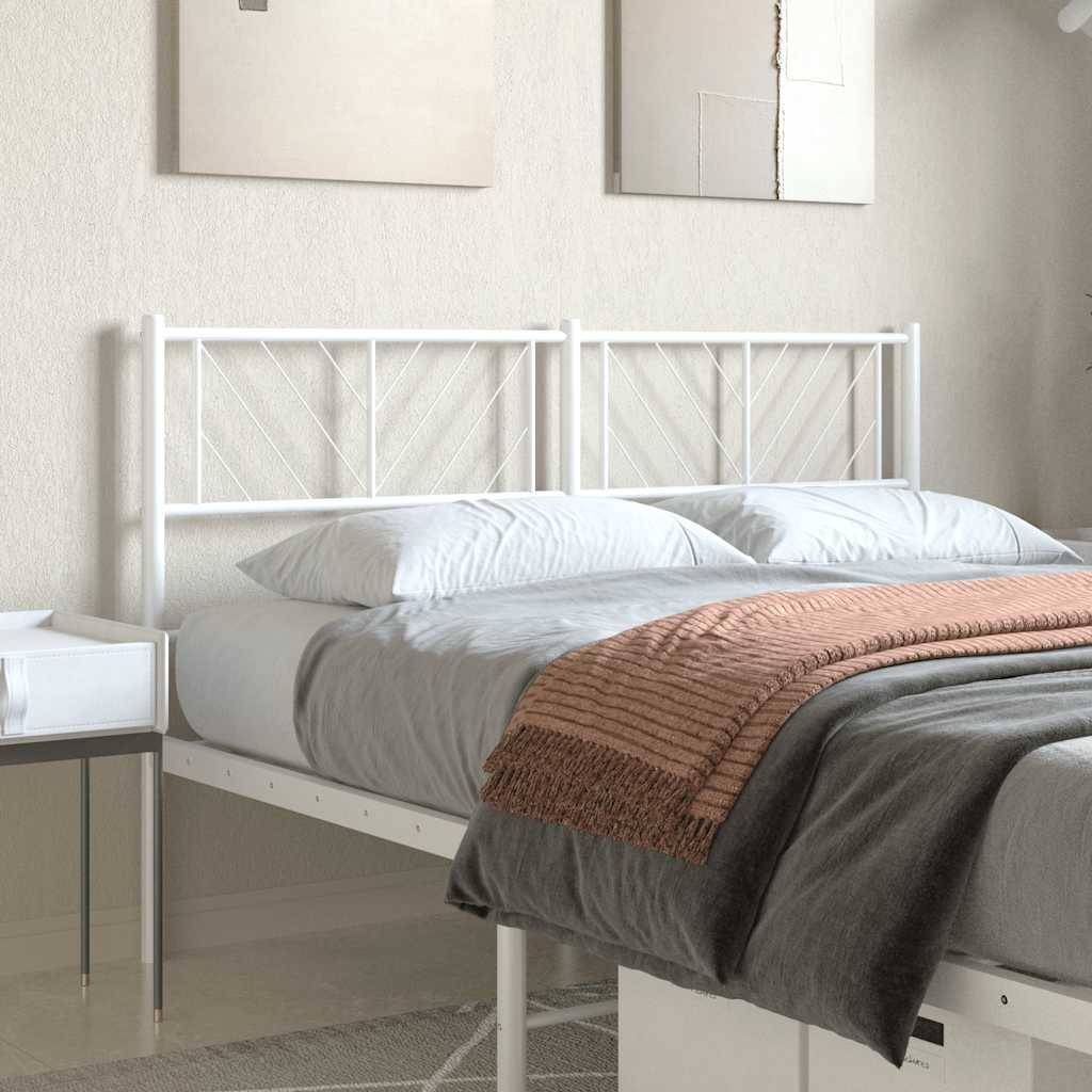 vidaXL Kopfteil Metall Weiß 120 cm